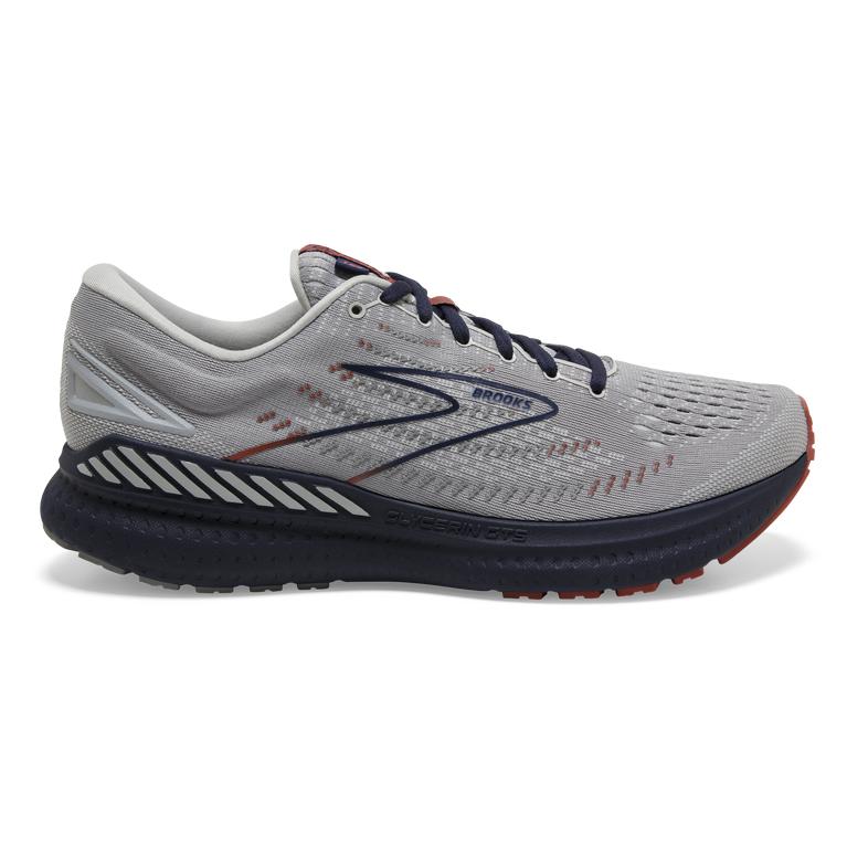 Brooks Glycerin Gts 19 - Mens Max Cushion Road Running Shoes - Grey/Alloy/Peacoat (94826RFEZ)